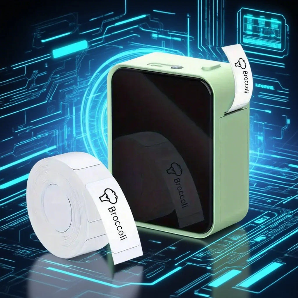 1Portable Wireless Label Printer - Compact Inkless Wireless Label Maker for Barcodes, Jewelry & Retail Clothing Tags