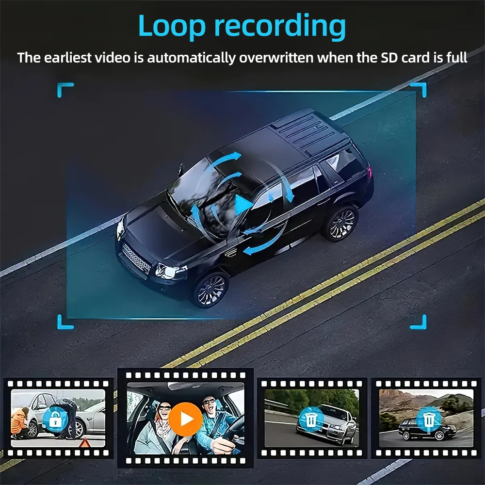 3 Channel Car Camera IR Night Vision 1080P 3-Lens Inside Vehicle Dashcam With 32GB Memory Card Loop Recording Car DVRs Camera
