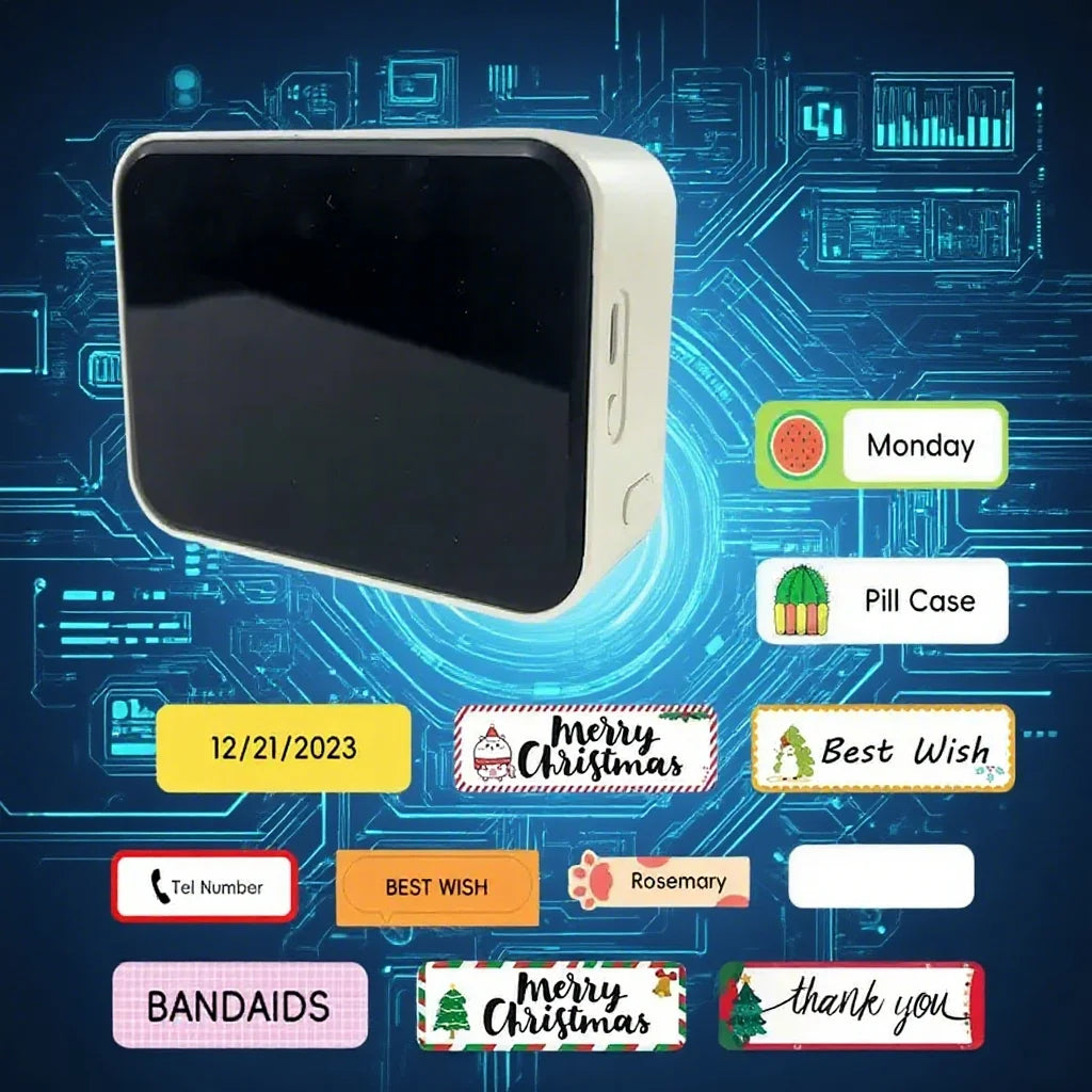 1Portable Wireless Label Printer - Compact Inkless Wireless Label Maker for Barcodes, Jewelry & Retail Clothing Tags
