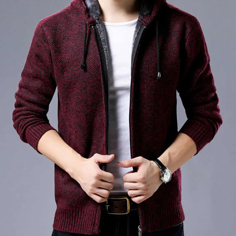 2025 New Men's Sweaters Autumn Winter Warm Zipper Cardigan Sweaters Man Casual Knitwear Sweatercoat