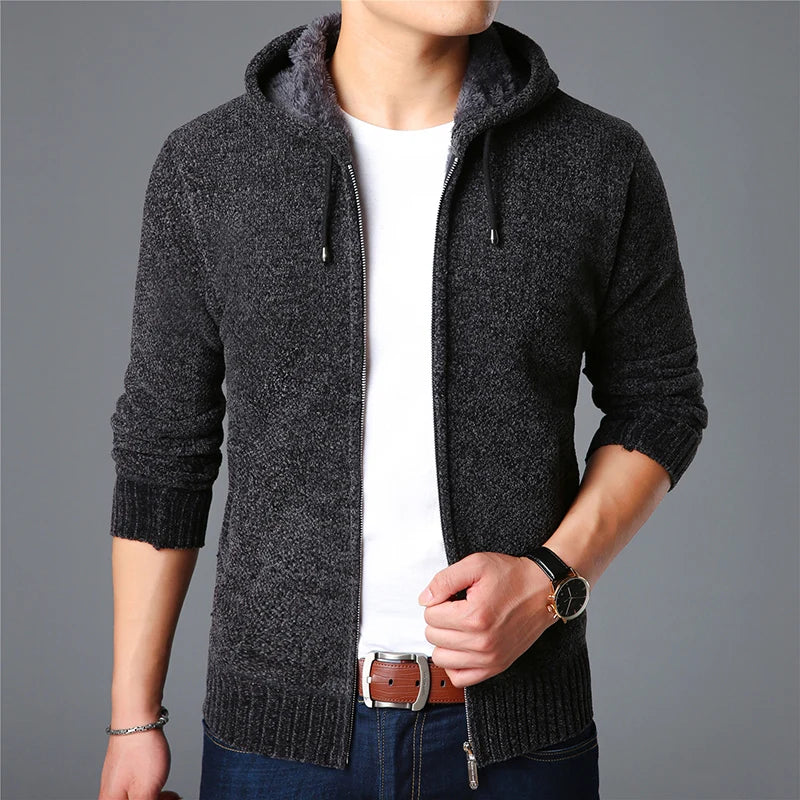2025 New Men's Sweaters Autumn Winter Warm Zipper Cardigan Sweaters Man Casual Knitwear Sweatercoat