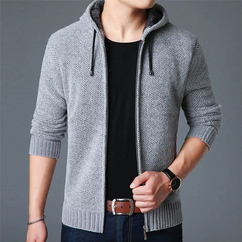 2025 New Men's Sweaters Autumn Winter Warm Zipper Cardigan Sweaters Man Casual Knitwear Sweatercoat