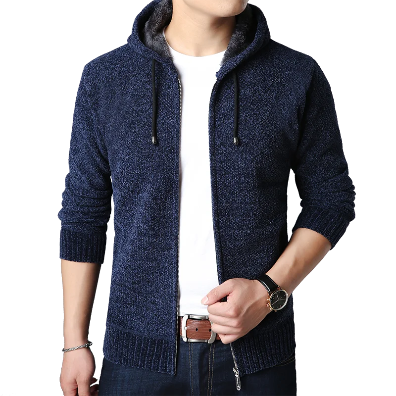 2025 New Men's Sweaters Autumn Winter Warm Zipper Cardigan Sweaters Man Casual Knitwear Sweatercoat