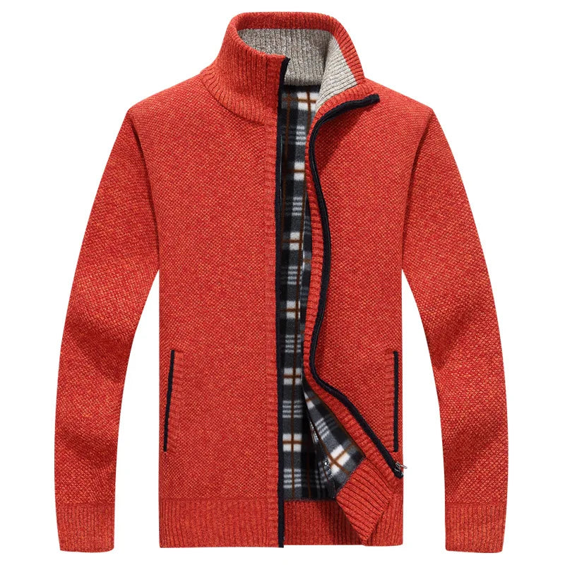 2025 New Men's Sweaters Autumn Winter Warm Zipper Cardigan Sweaters Man Casual Knitwear Sweatercoat