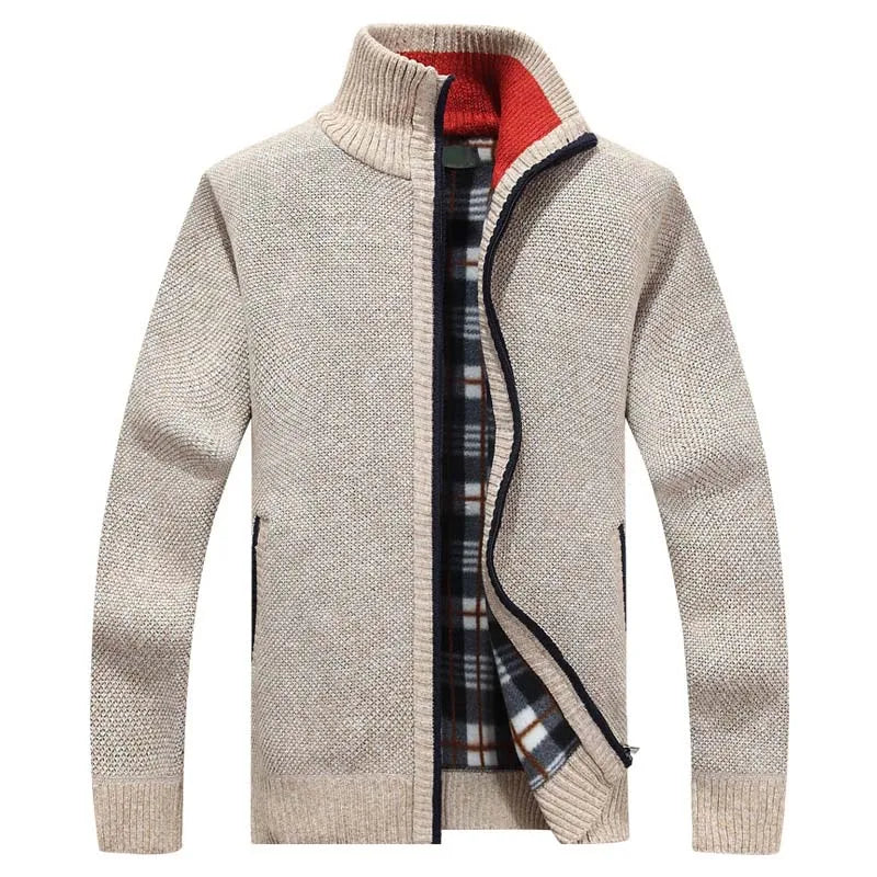 2025 New Men's Sweaters Autumn Winter Warm Zipper Cardigan Sweaters Man Casual Knitwear Sweatercoat