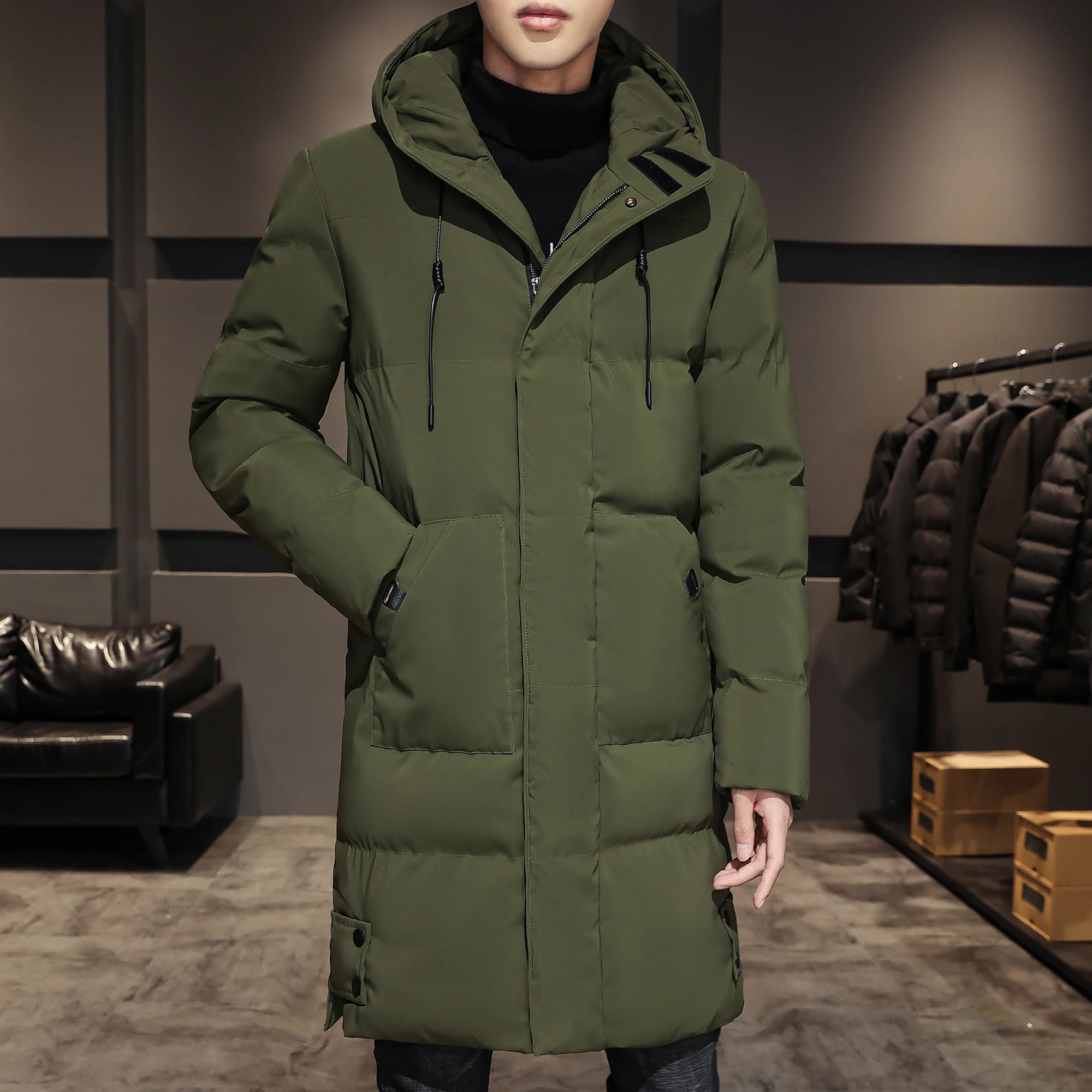 New Fashion High Quality Long Cotton-padded  Warm Coat