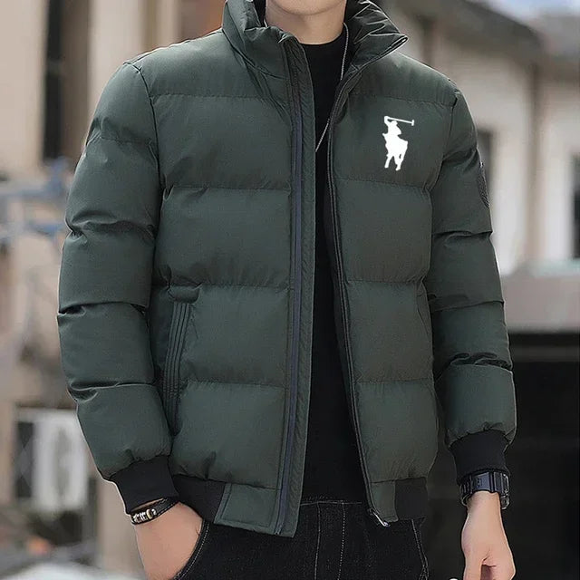 Fashion Autumn/Winter Zipper Cotton Jackets, Warm Cotton Padded Jackets, Cotton Padded Casual Winter Sportswear, Stand-up