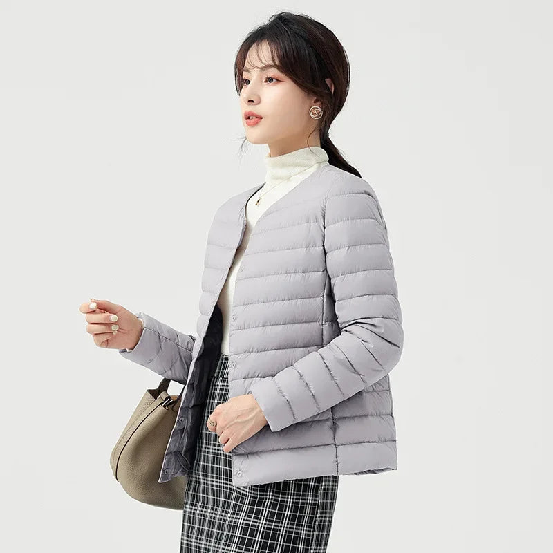 Lightweight Short down Jacket Women's Fashionable Warm Thin Model Autumn Winter New Arrival Inner Core Vest Long Sleeve