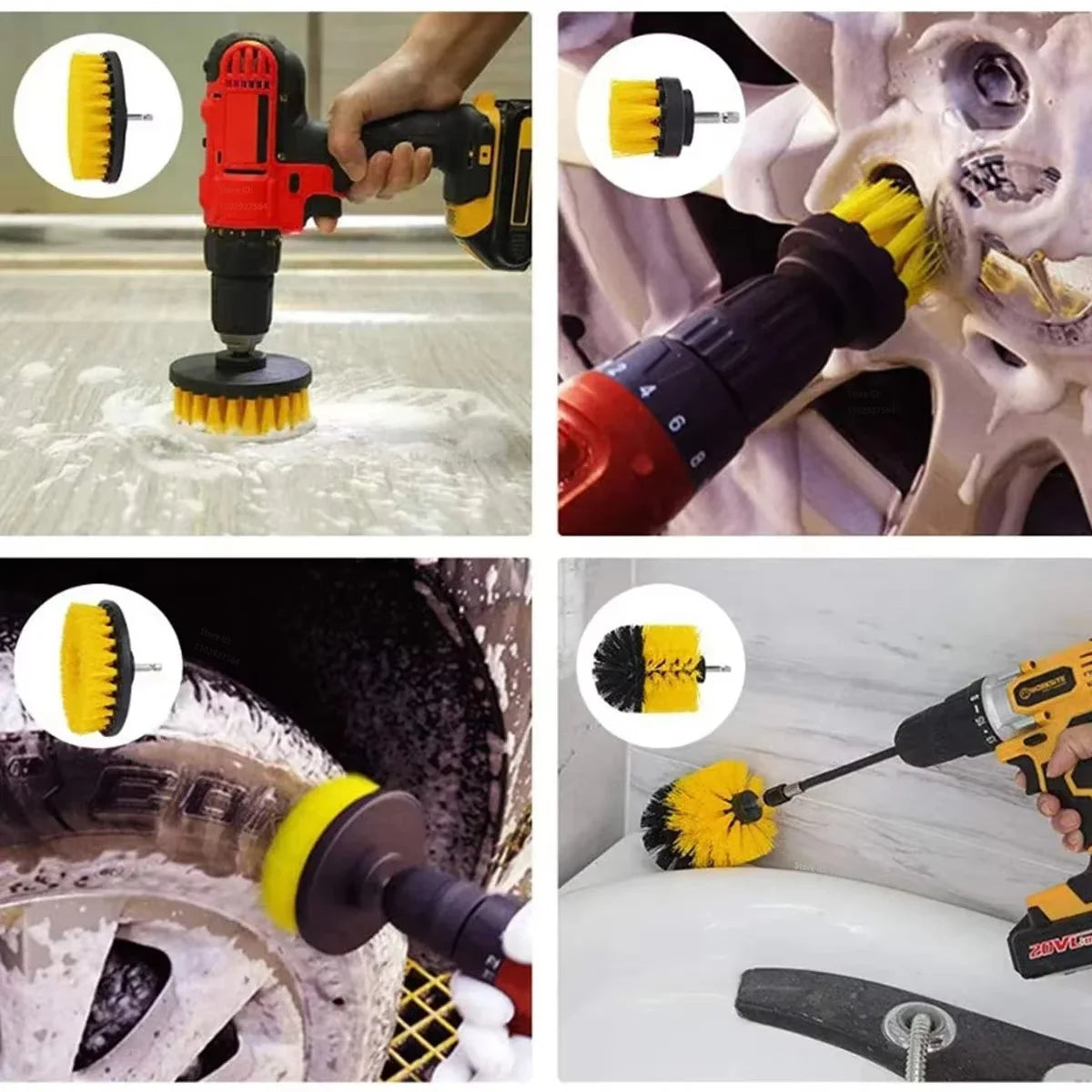 New Car Cleaning Kit Scrubber Zfouek Drill Detailing Brush Set Air Conditioner Vents Towel Polisher Car Auto Detailing Tools