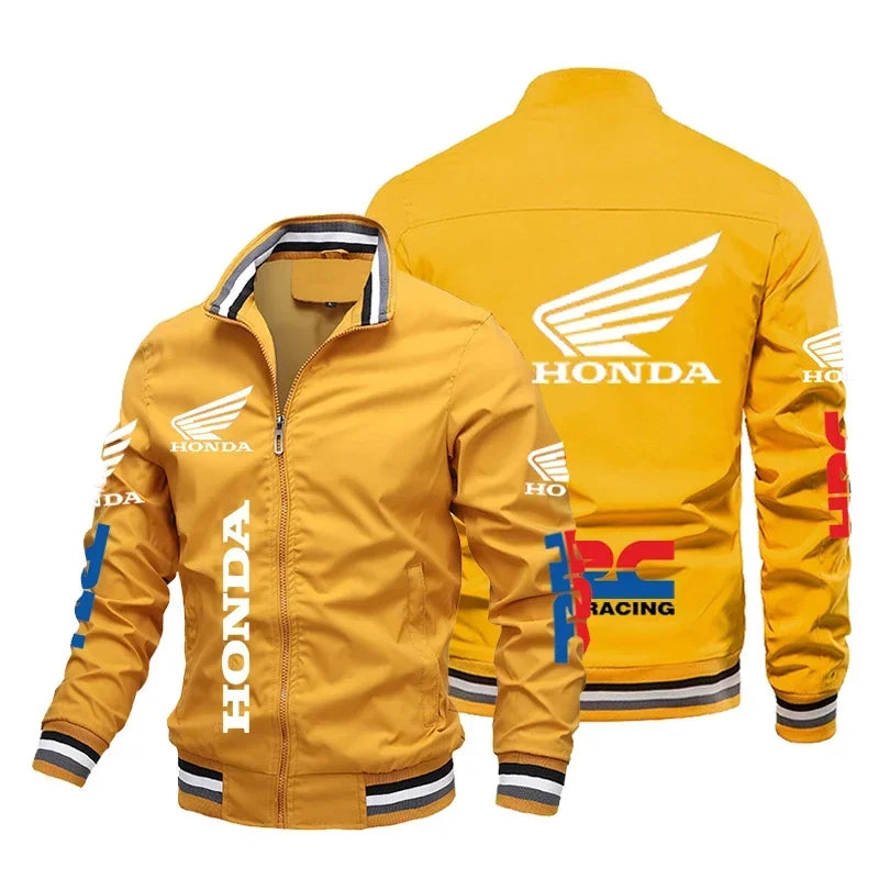 Honda Moto 2025 New Motorcycle Jacket Pattern Bomber Jacket Baseball Motorcycle Top Men