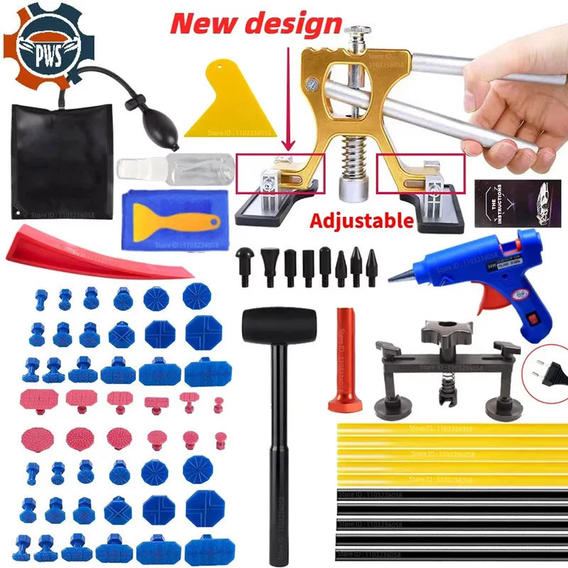 PWS New Adjustable Car Dent Repair Tools  Glue Gun Auto Dent Removal Kit Automotive Paintless Dent Repair Kit for Vehicle