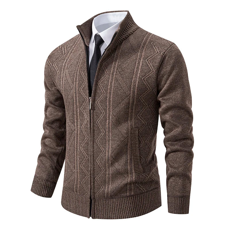 2025 New Men's Sweaters Autumn Winter Warm Zipper Cardigan Sweaters Man Casual Knitwear Sweatercoat