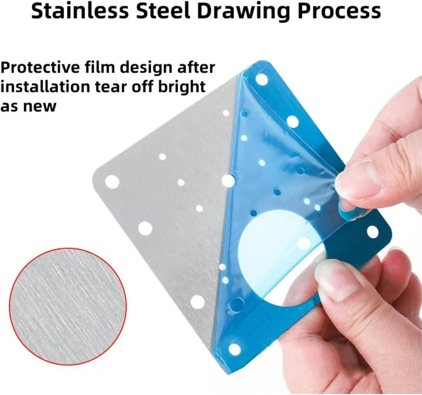 Stainless Steel Cabinet Door Hinge Repair Plate Kit with Screws – Durable Furniture Hardware