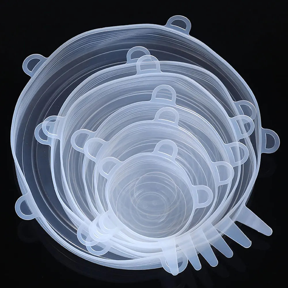 Reusable Silicone Stretch Lids, Universal Round & Square Food Covers for Bowls, Pots & Pans