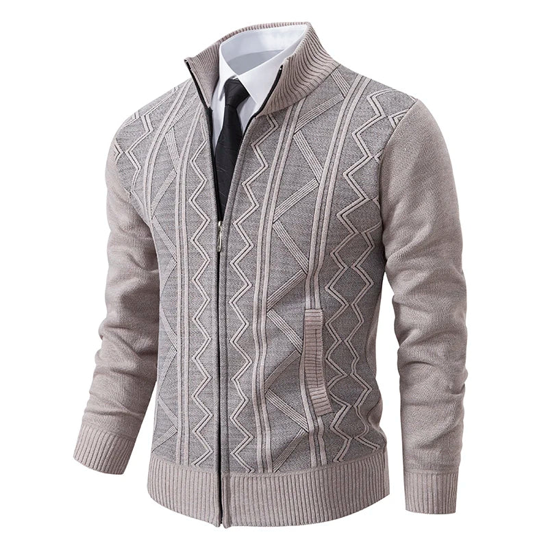 2025 New Men's Sweaters Autumn Winter Warm Zipper Cardigan Sweaters Man Casual Knitwear Sweatercoat