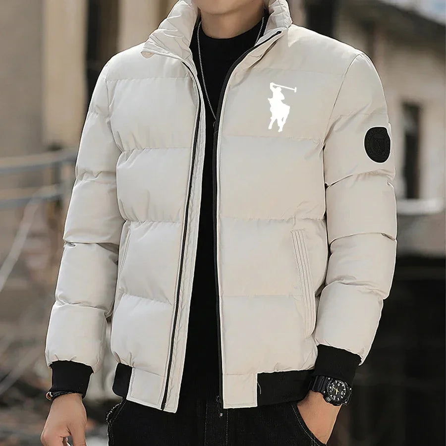 Fashion Autumn/Winter Zipper Cotton Jackets, Warm Cotton Padded Jackets, Cotton Padded Casual Winter Sportswear, Stand-up