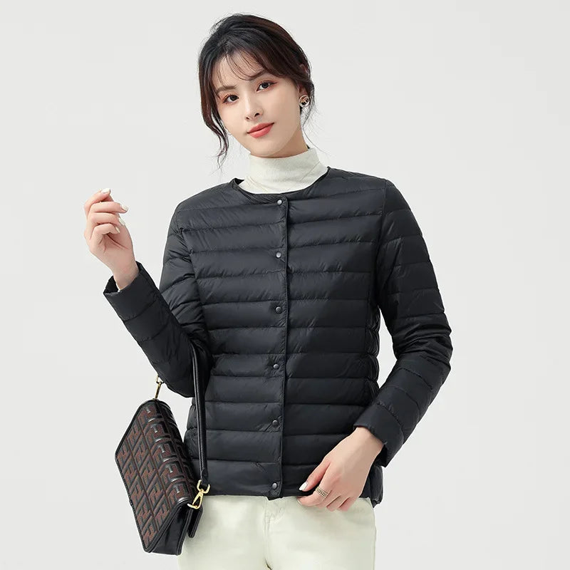 Lightweight Short down Jacket Women's Fashionable Warm Thin Model Autumn Winter New Arrival Inner Core Vest Long Sleeve