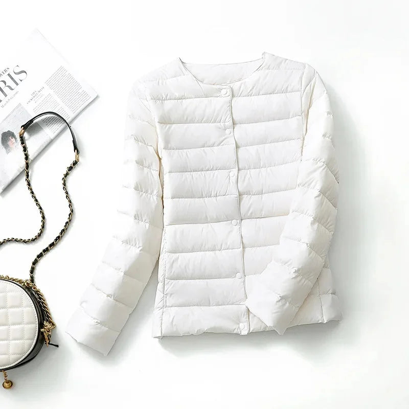 Lightweight Short down Jacket Women's Fashionable Warm Thin Model Autumn Winter New Arrival Inner Core Vest Long Sleeve