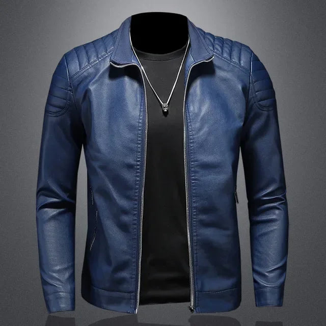 Men PU Leather Jacket Motorcycle Streetwear Baseball Outdoor Bomber Casual coat Men Autumn Motorcycle Windbreaker Male Outwear