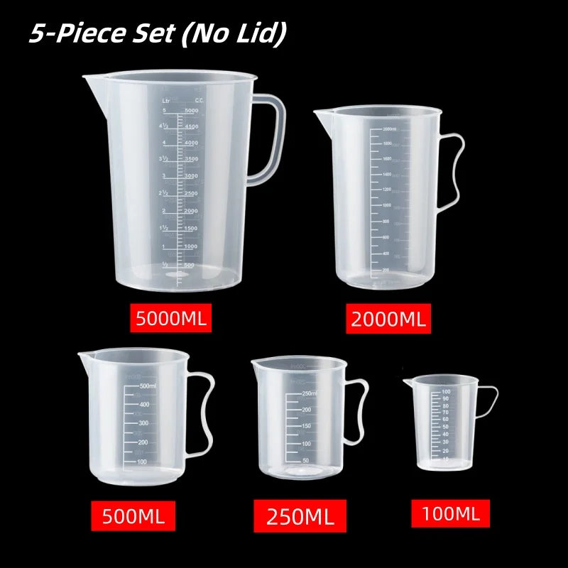 100-5000ml Thickened Plastic Measuring Cup with Scale Food Grade Measuring Cup Experimental Measuring Cup Beaker Plastic Cup