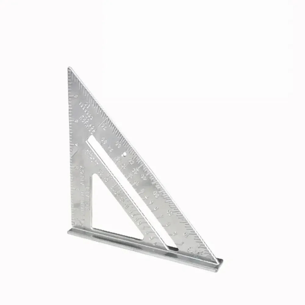 7" Triangle Ruler, Aluminium Alloy Carpenter Tool, Inch & Metric Angle Speed Square for Woodworking
