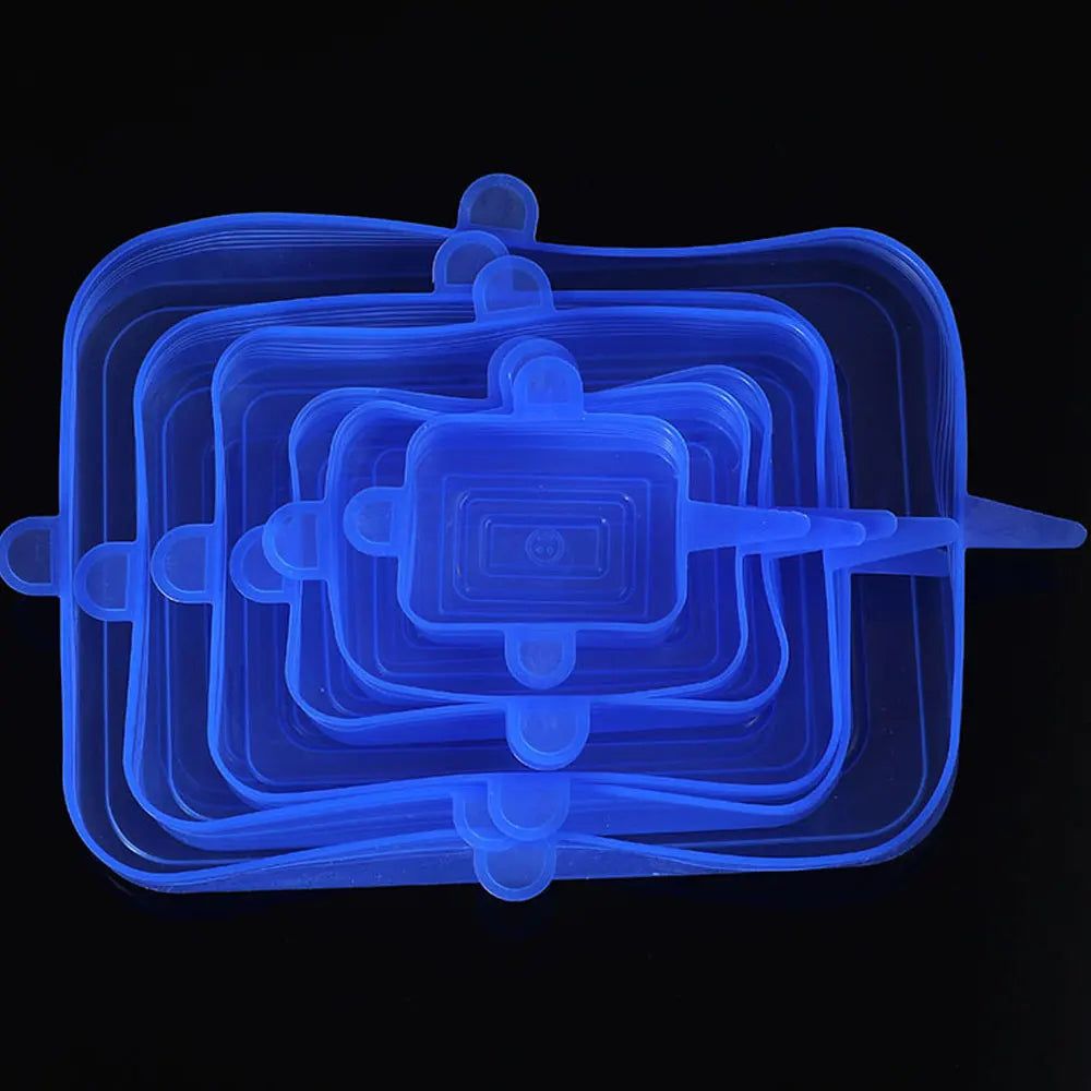 Reusable Silicone Stretch Lids, Universal Round & Square Food Covers for Bowls, Pots & Pans