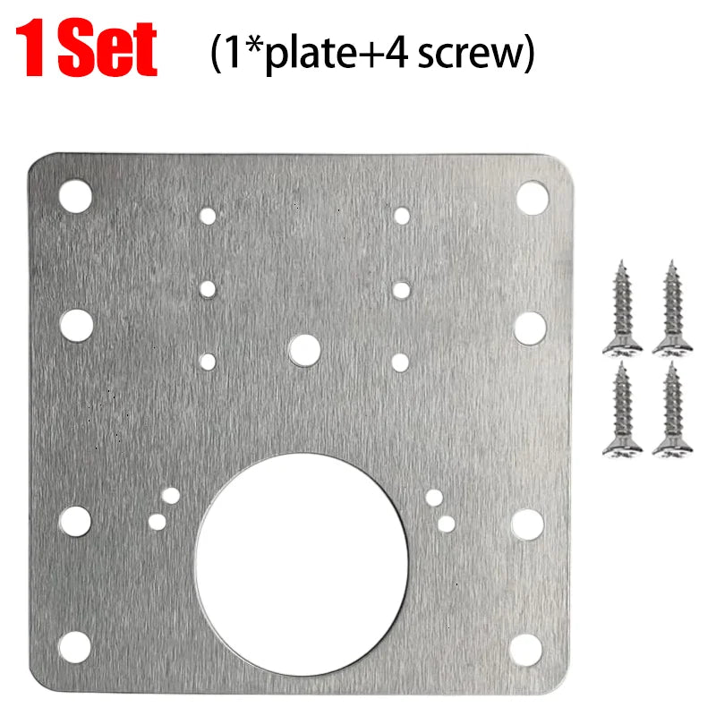 Stainless Steel Cabinet Door Hinge Repair Plate Kit with Screws – Durable Furniture Hardware