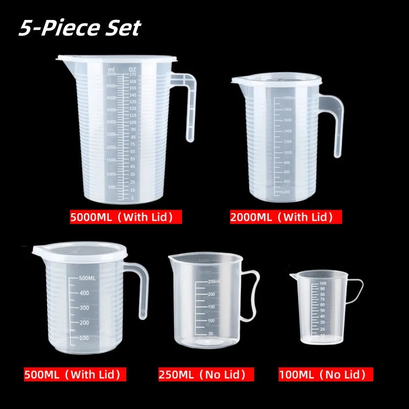 100-5000ml Thickened Plastic Measuring Cup with Scale Food Grade Measuring Cup Experimental Measuring Cup Beaker Plastic Cup