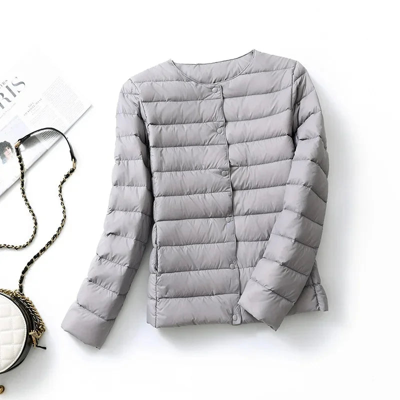 Lightweight Short down Jacket Women's Fashionable Warm Thin Model Autumn Winter New Arrival Inner Core Vest Long Sleeve