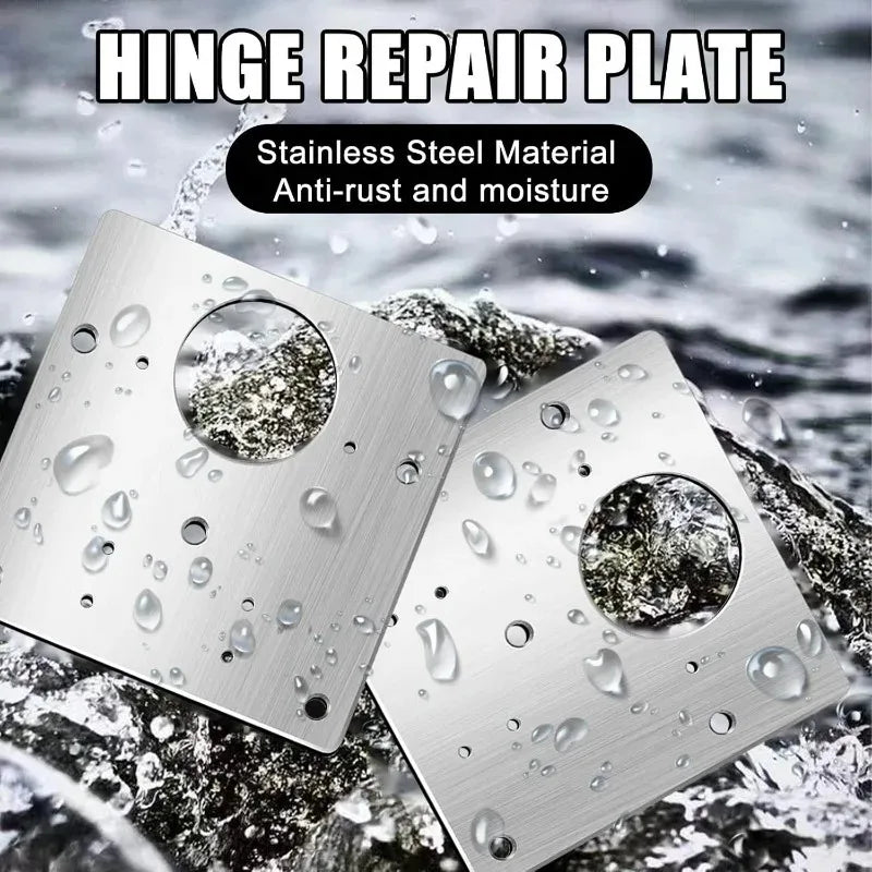 Stainless Steel Cabinet Door Hinge Repair Plate Kit with Screws – Durable Furniture Hardware