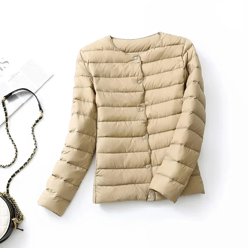 Lightweight Short down Jacket Women's Fashionable Warm Thin Model Autumn Winter New Arrival Inner Core Vest Long Sleeve