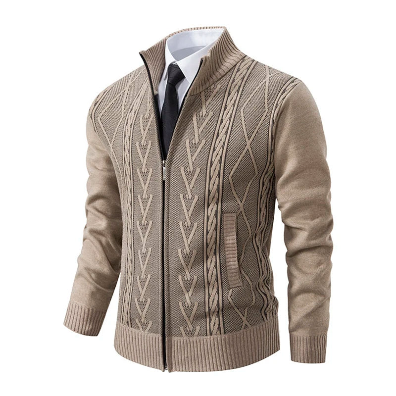 2025 New Men's Sweaters Autumn Winter Warm Zipper Cardigan Sweaters Man Casual Knitwear Sweatercoat