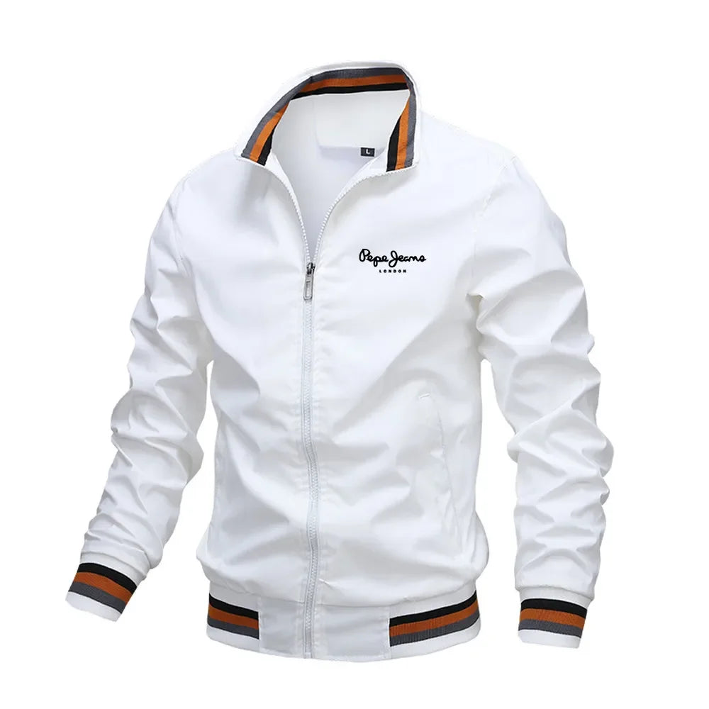 Men's Casual Zipper Lift Neck Jacket, Outdoor Sports Coat, Men's Windproof Jacket, Waterproof Bomber, Autumn & Winter