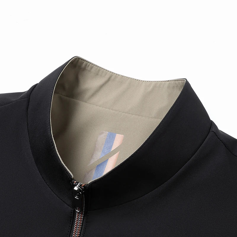 Men's Winter and Autumn Jacket Casual High End Loose Middle Aged Cadre Dad's Dress Collar Jacket