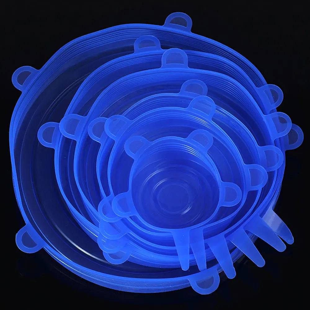 Reusable Silicone Stretch Lids, Universal Round & Square Food Covers for Bowls, Pots & Pans