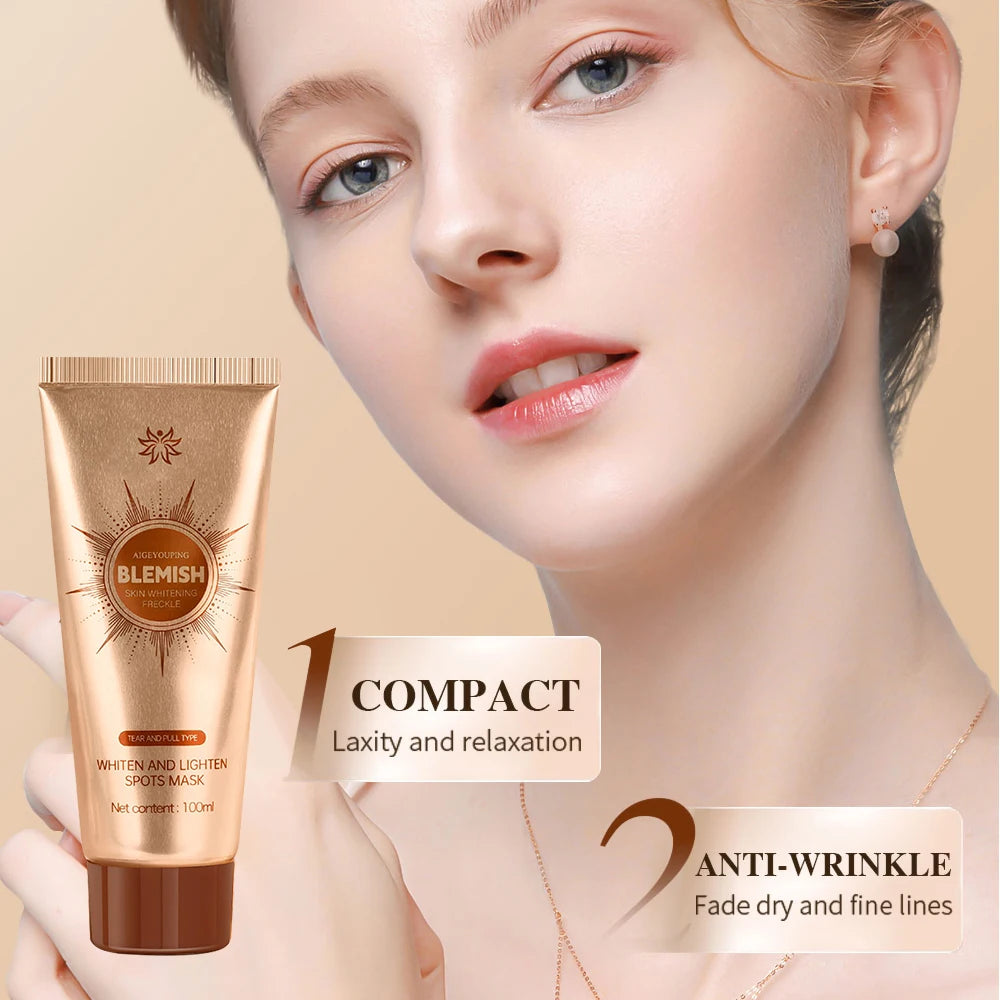 Whitening & Brightening Peel-Off Mask, Anti-Blemish & Freckle Treatment, Pore Tightening Formula