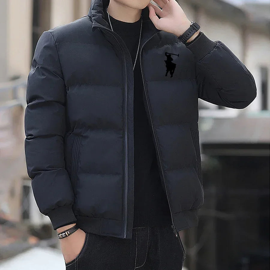 Fashion Autumn/Winter Zipper Cotton Jackets, Warm Cotton Padded Jackets, Cotton Padded Casual Winter Sportswear, Stand-up