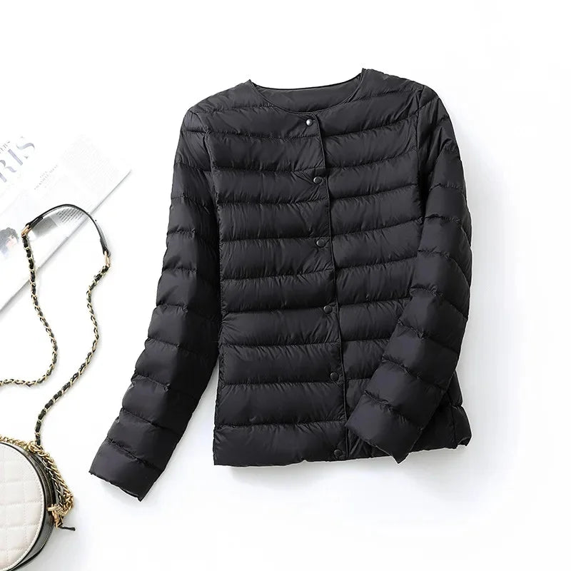 Lightweight Short down Jacket Women's Fashionable Warm Thin Model Autumn Winter New Arrival Inner Core Vest Long Sleeve