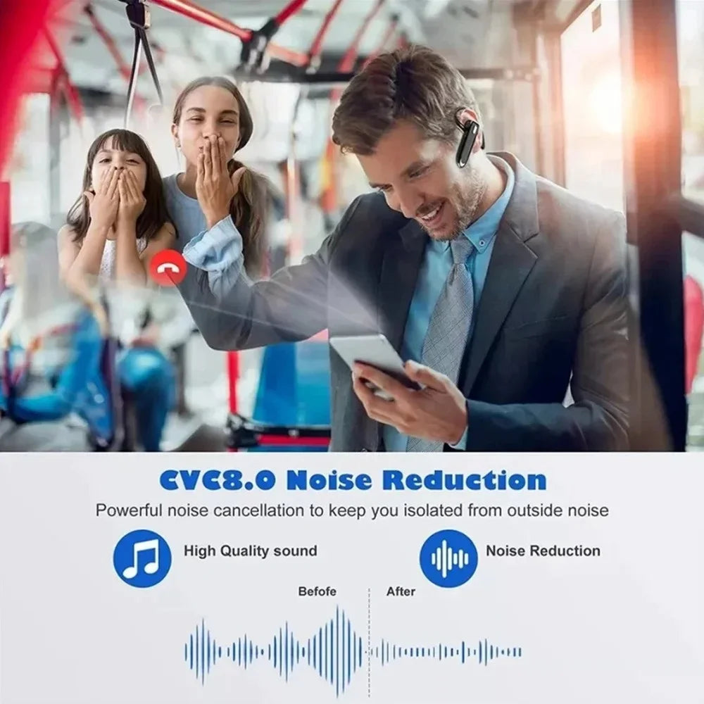 Wireless Bluetooth Headphones With Microphon Earphone ENC Noise Cancelling Handsfree Talking Headset Busines Auriculares Driving