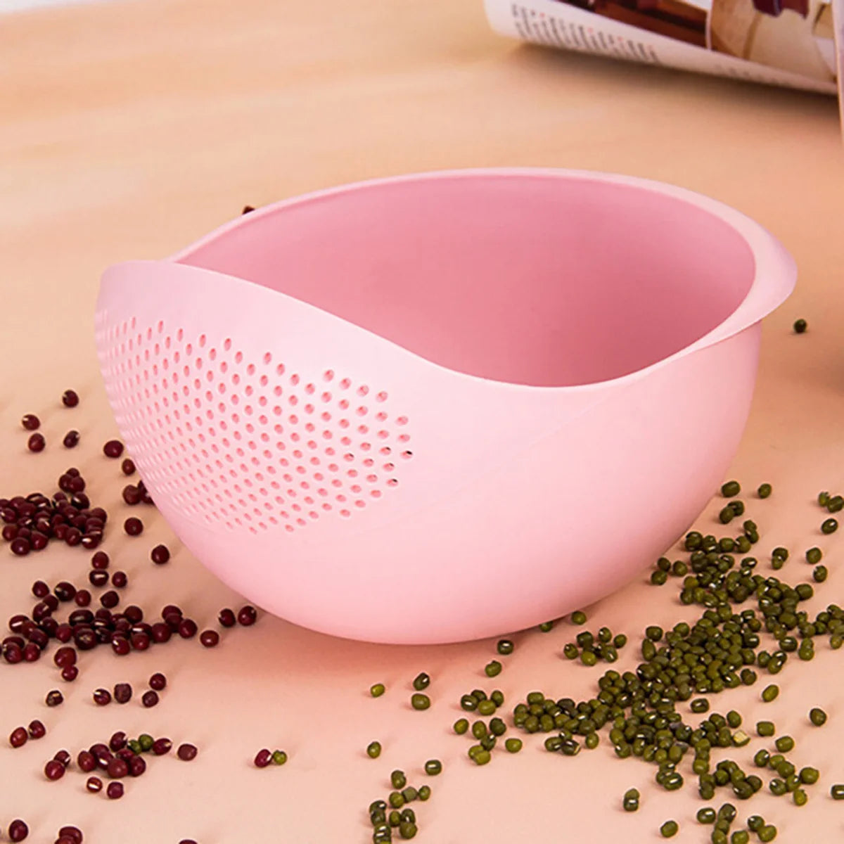 1/3pcs- Colander Rice Bowl Drain Basket Fruit Bowl Washing Drain Basket with Handle Washing Basket Home Kitchen Organizer