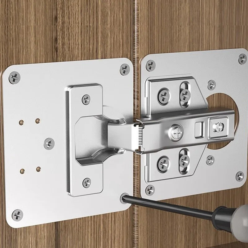 Stainless Steel Cabinet Door Hinge Repair Plate Kit with Screws – Durable Furniture Hardware
