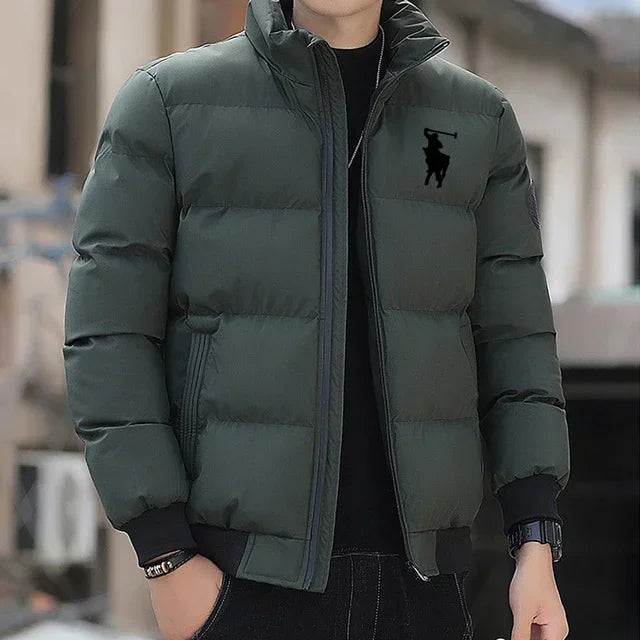 Fashion Autumn/Winter Zipper Cotton Jackets, Warm Cotton Padded Jackets, Cotton Padded Casual Winter Sportswear, Stand-up