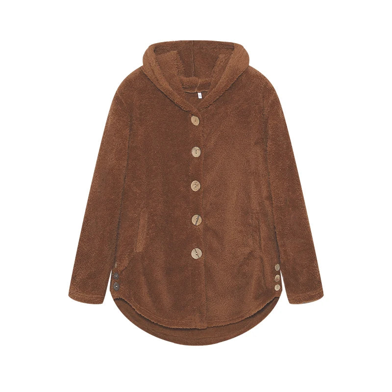 Fashion Trend Autumn and Winter Press-pleated Printed Turn-collar Long-sleeved Shirt Two-piece Furry Coat